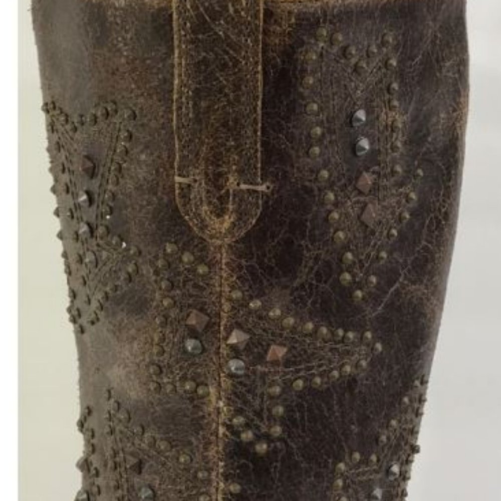 frye & co Distressed Leather Phoenix Studded Boots - Picture 7 of 10